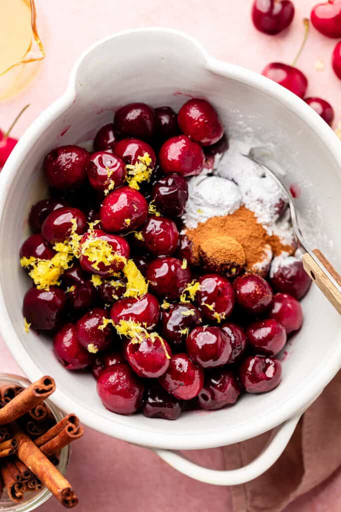 filling ingredients in bowl