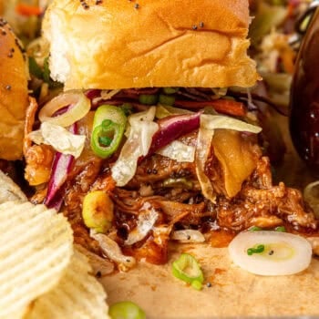 slider on sheet pan with potato chips