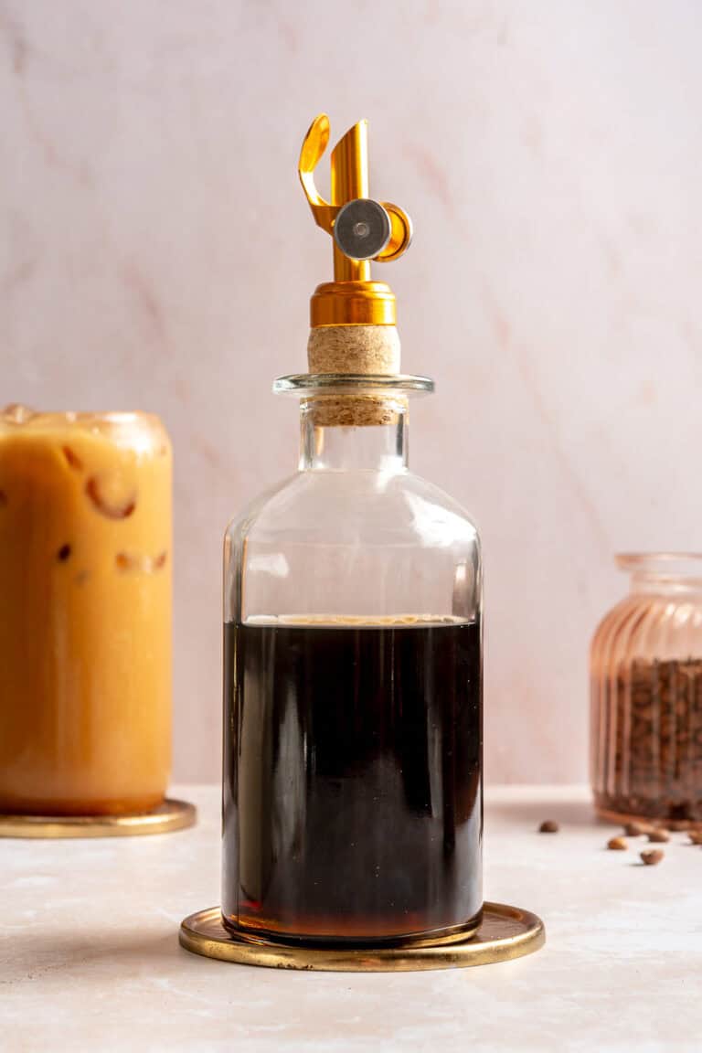 brown sugar simple syrup in glass jar