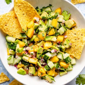 salsa in bowl with chips