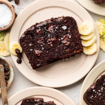 slice of bread on plate with slices of banana