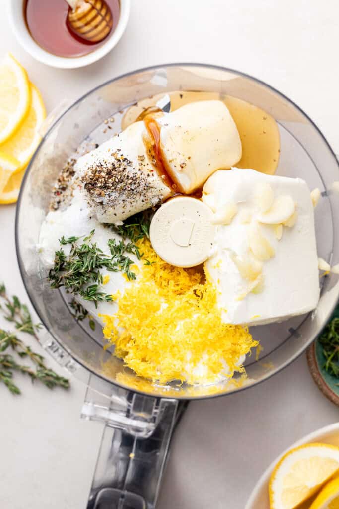 whipped goat cheese ingredients in food processor 