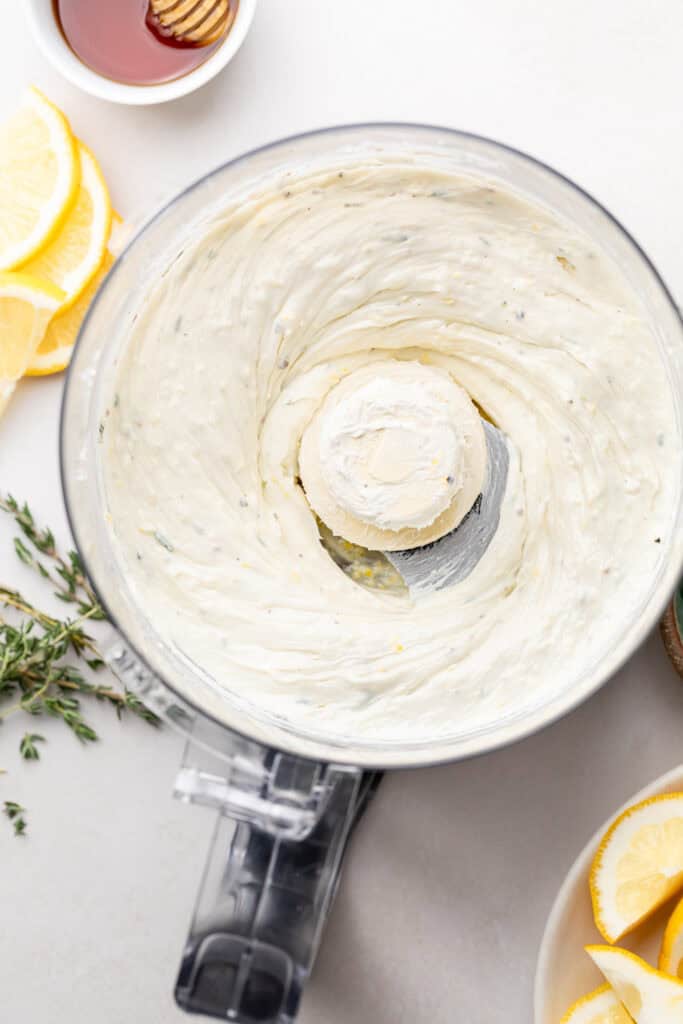 whipped goat cheese in food processor