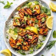Herby Harissa Marinated Salmon