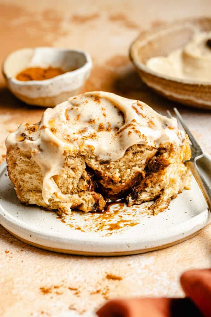 sweet potato cinnamon roll on plate