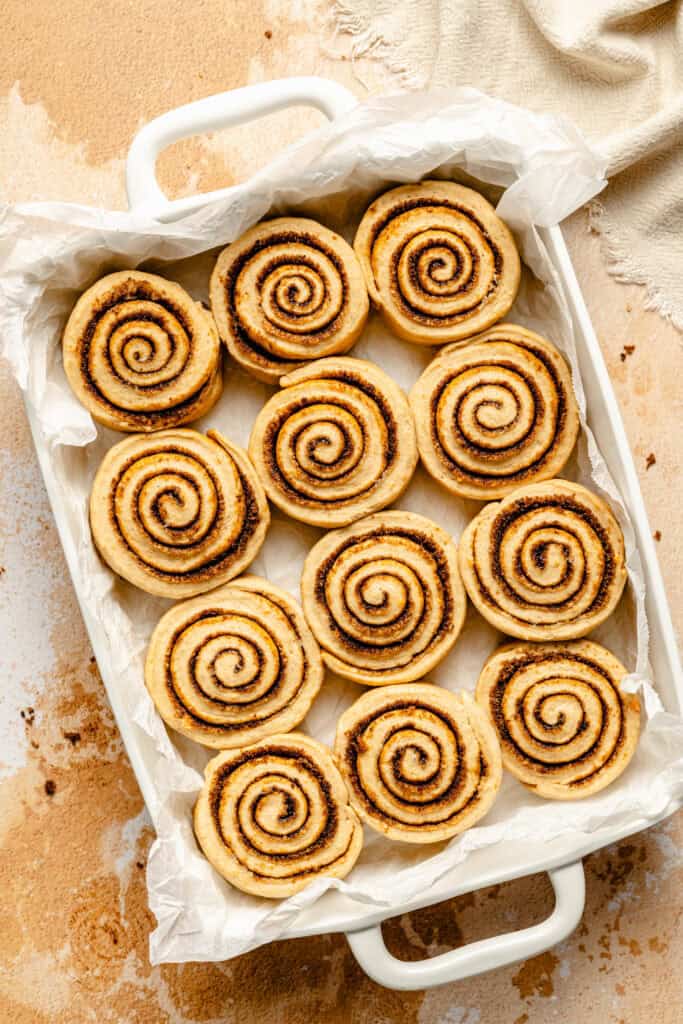 cinnamon rolls before proofing