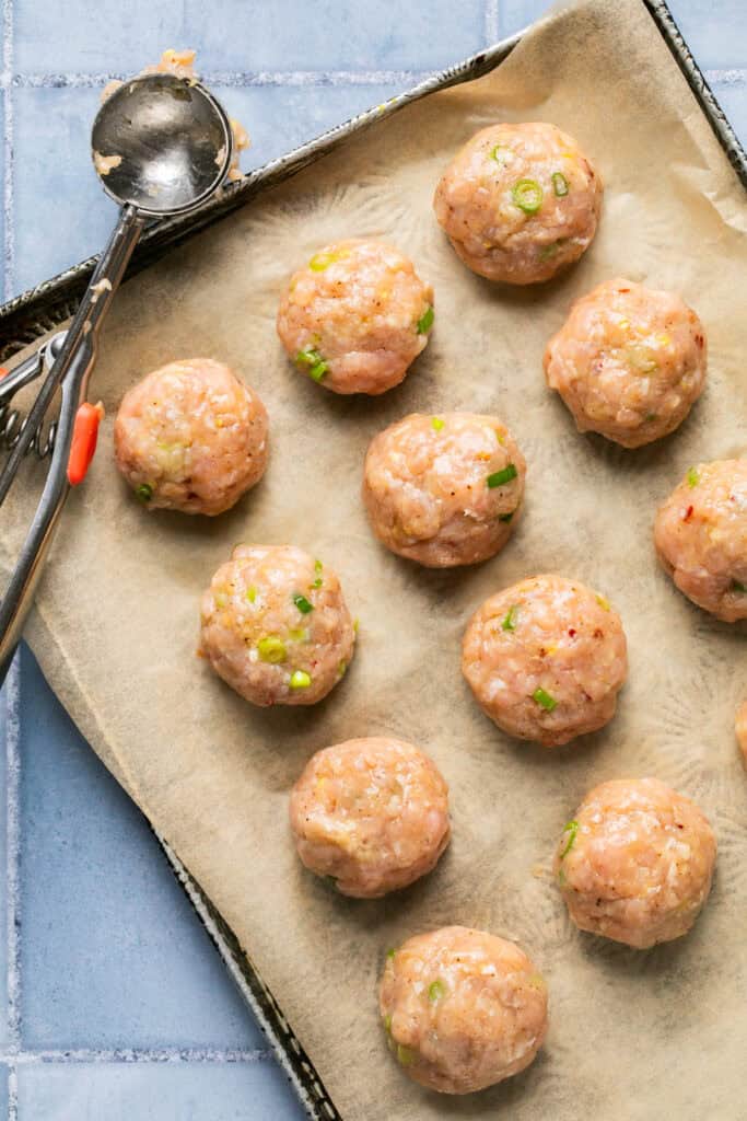 meatballs on sheet pan