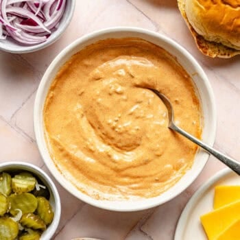 burger sauce in bowl with spoon