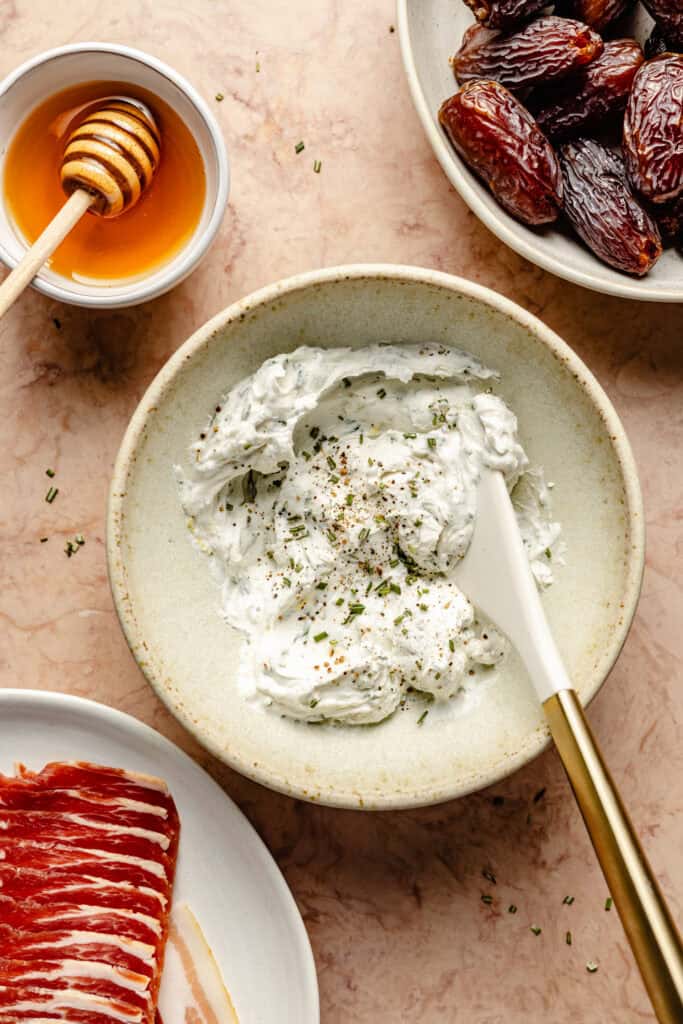 goat cheese mixture in small bowl