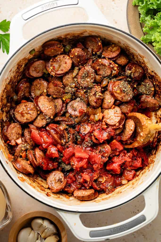 sausage and tomatoes