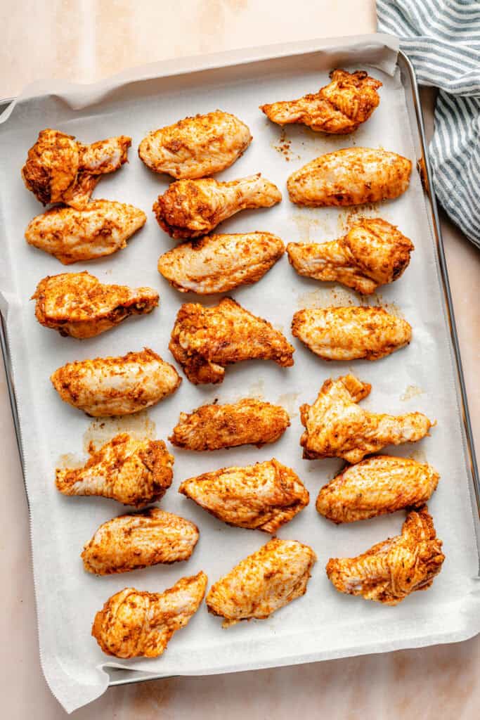 wings on sheet pan before oven