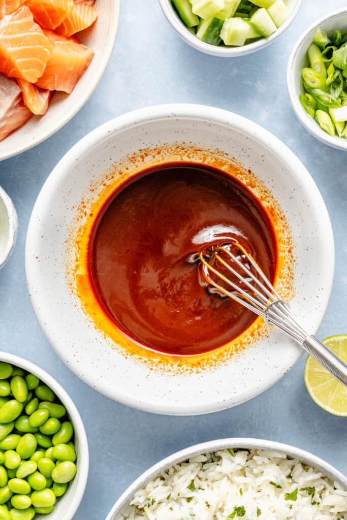 gochujang glaze in small bowl