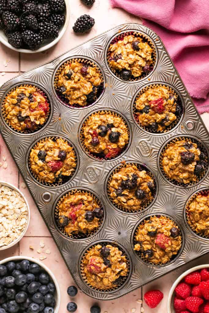 oatmeal cups in muffin tin