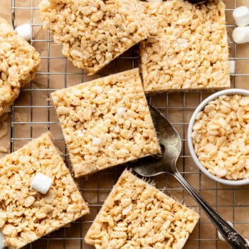 rice crispy treats cut into squares