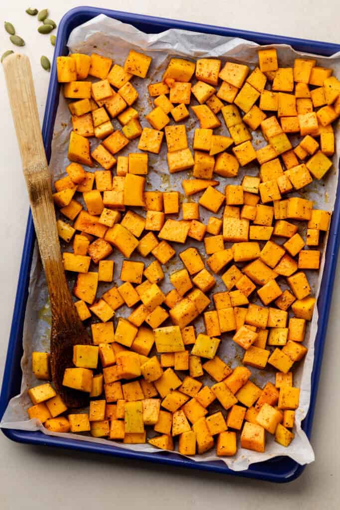 butternut squash on sheet pan