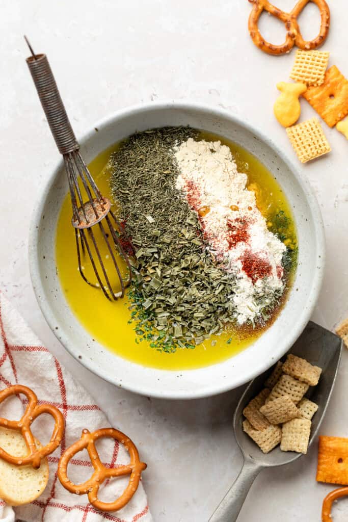 spices and butter in small bowl with whisk