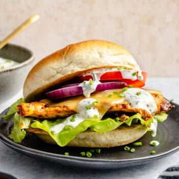 buffalo chicken sandwich on plate