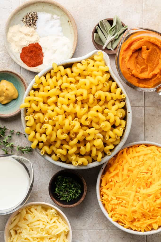 pumpkin Mac and cheese ingredients