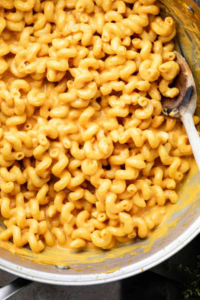 pumpkin Mac and cheese in pot