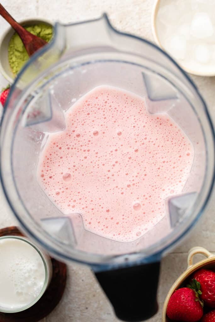 strawberry milk in blender