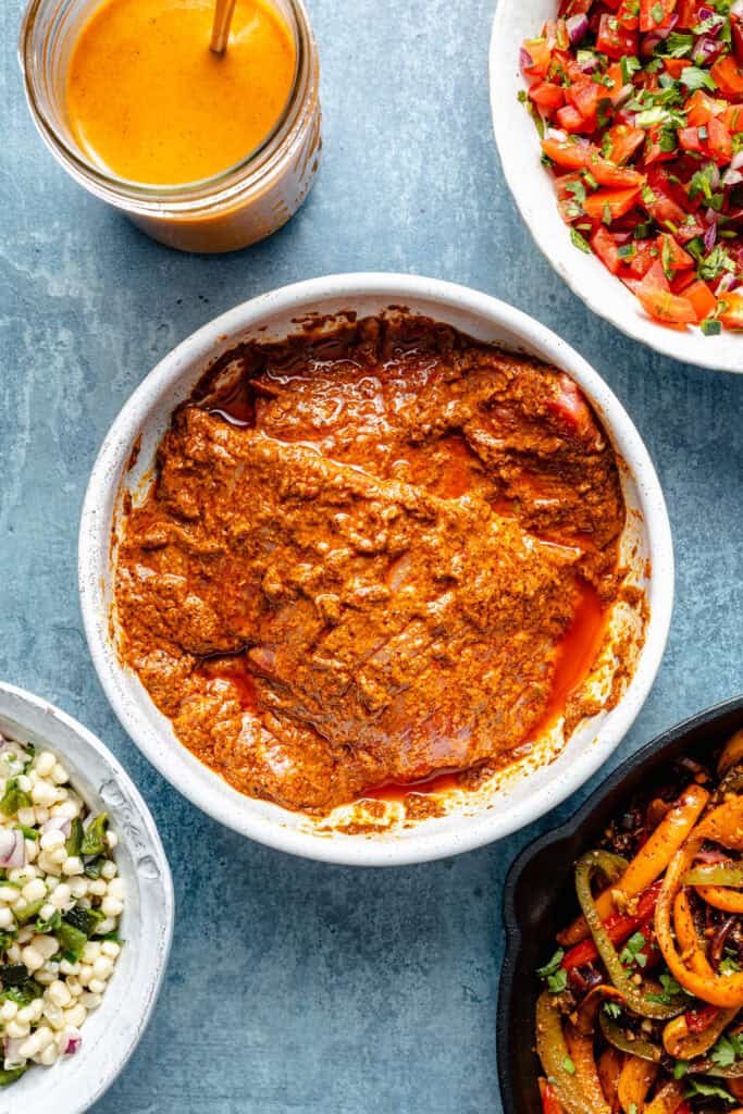 steak in marinade
