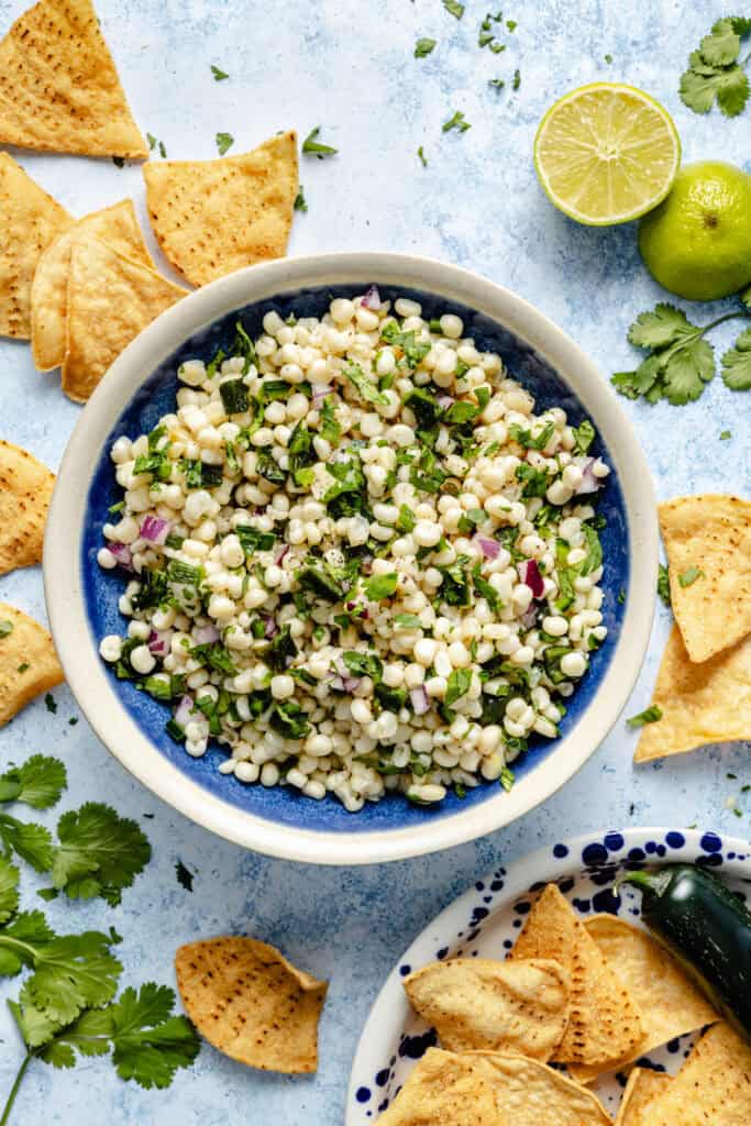 corn salsa in serving bowl