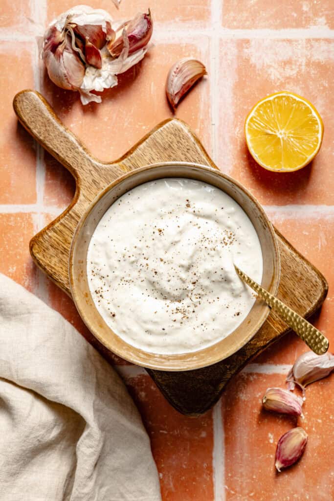 aioli in bowl with spoon