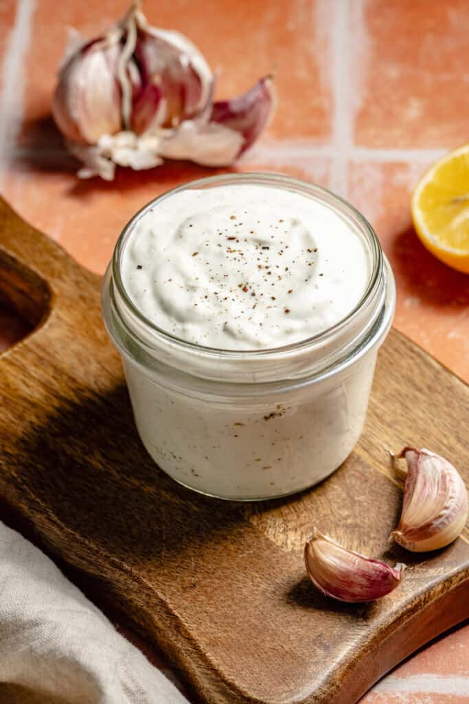 aioli in glass jar