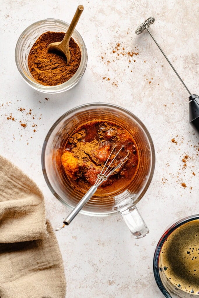 pumpkin and coffee mixture in cup