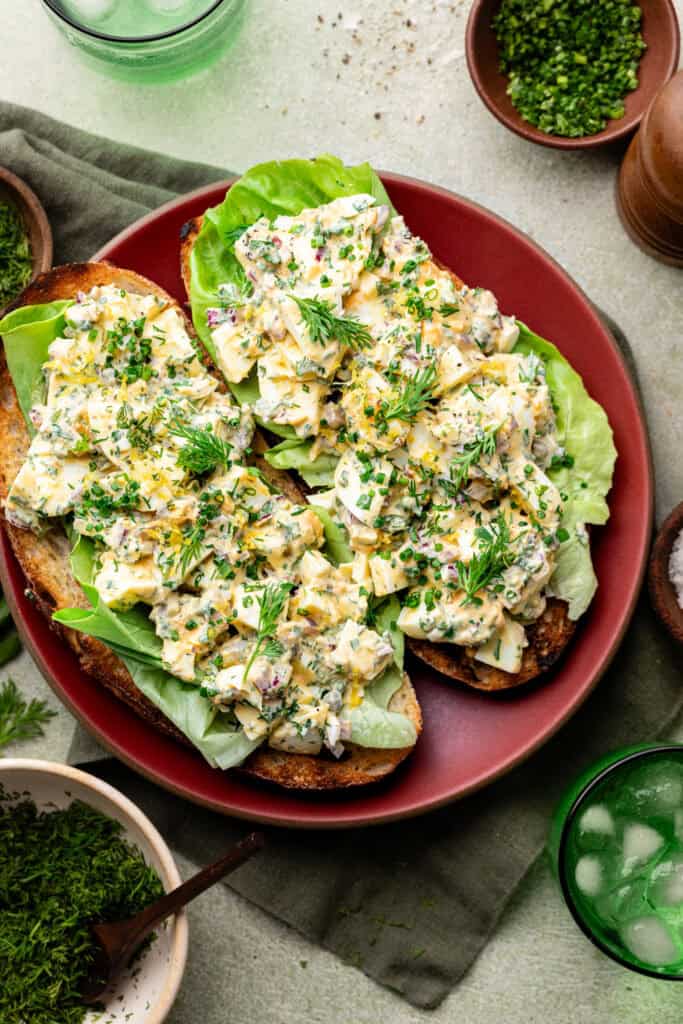 egg salad on lettuce wraps