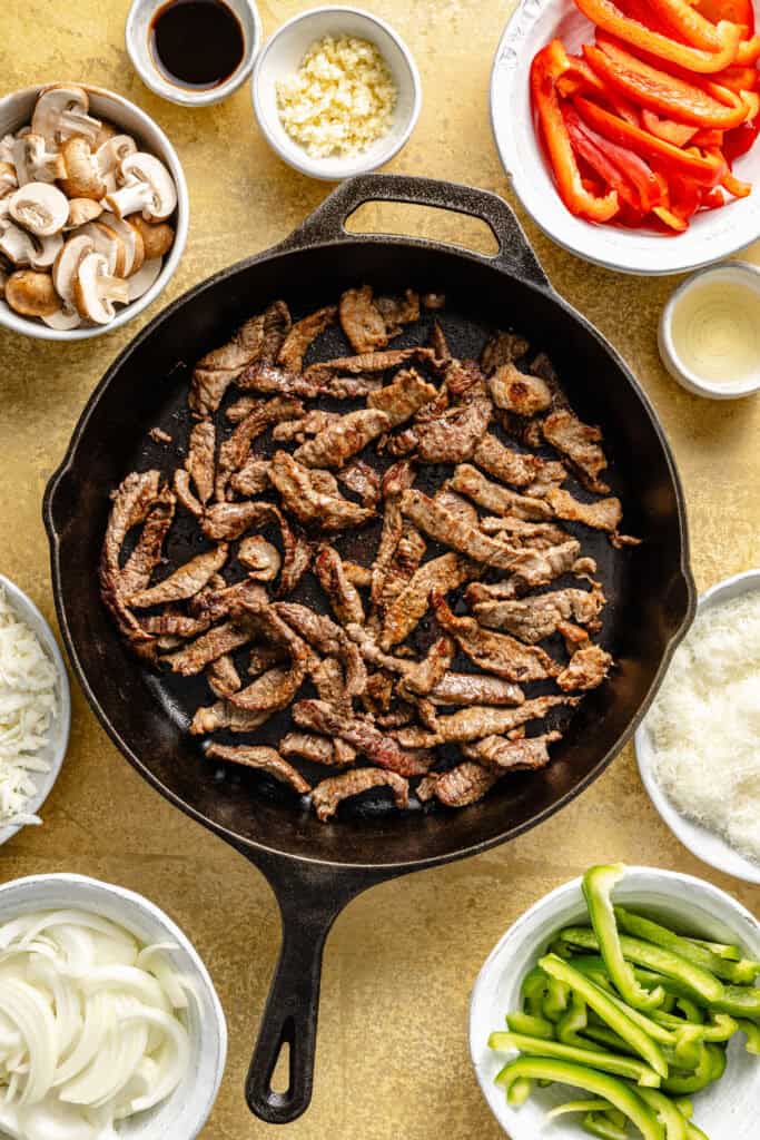 steak in skillet
