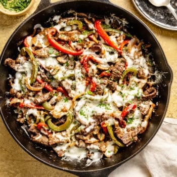cheesesteak skillet in pan