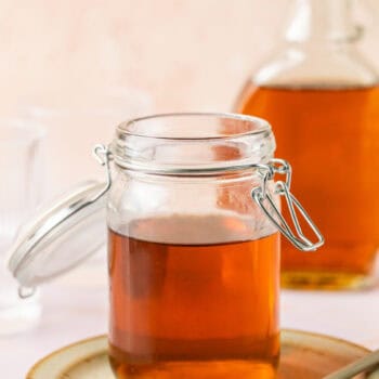 simple syrup in jar