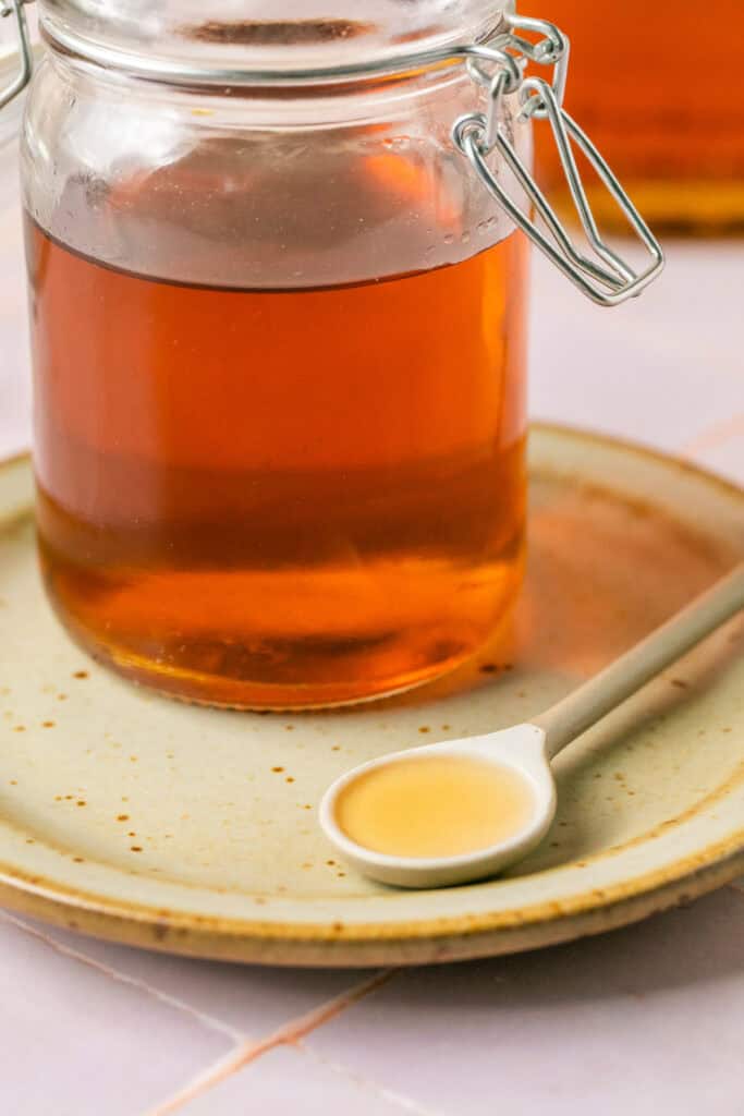 simple syrup in jar