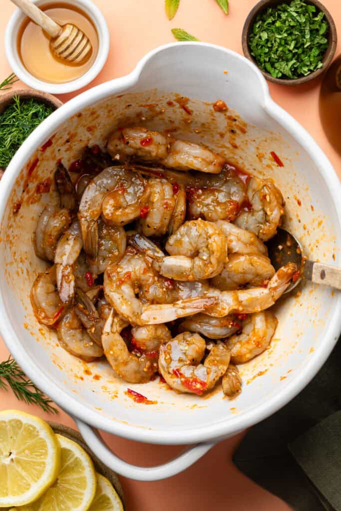 shrimp in marinade