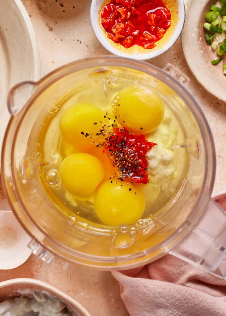 custard ingredients in mixing bowl