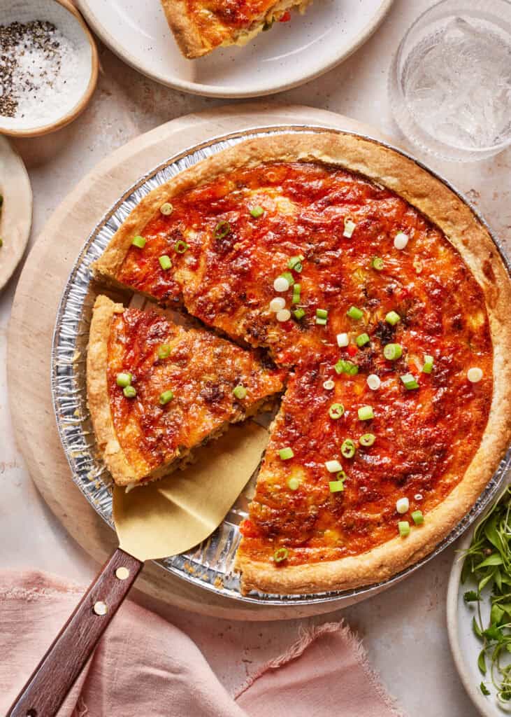 cottage cheese quiche sliced