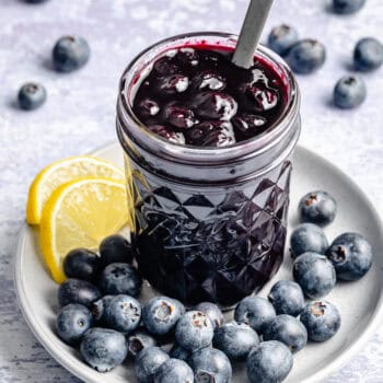 lemon blueberry jam on plate
