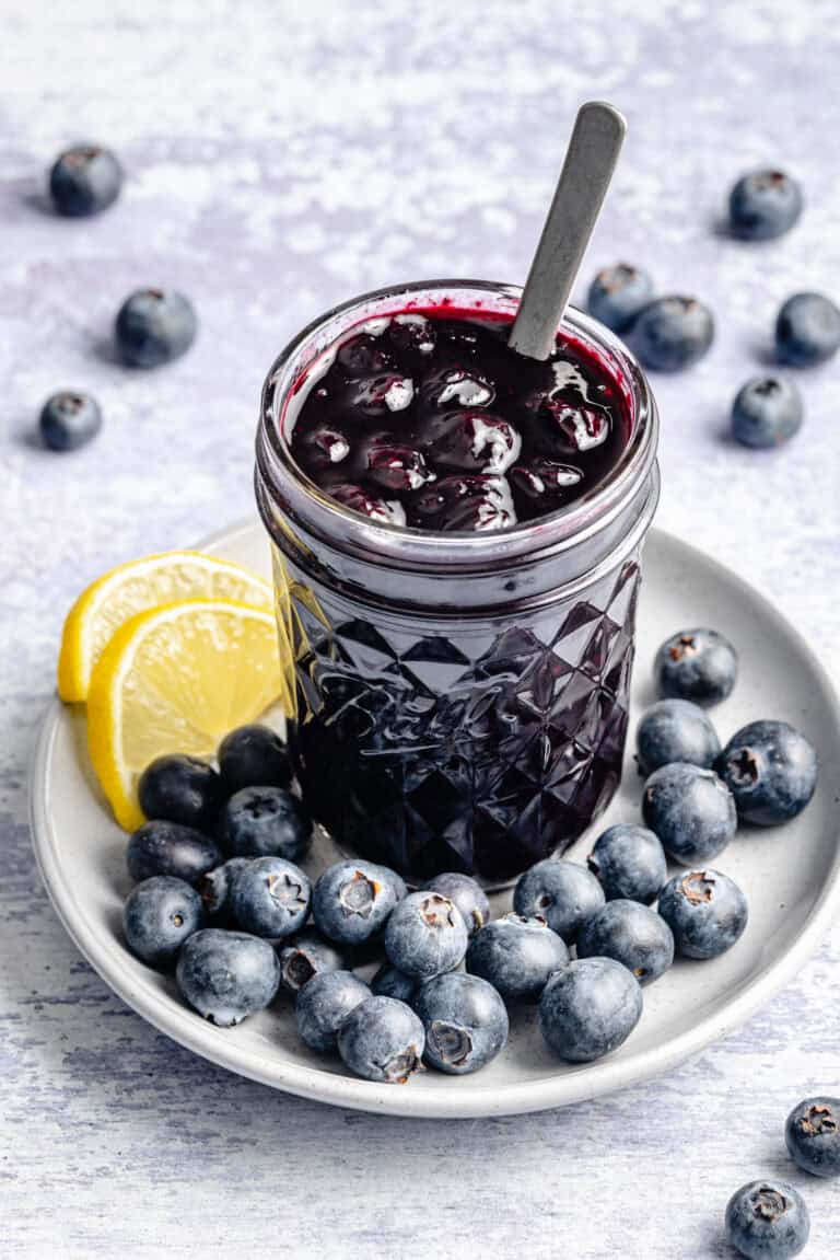 lemon blueberry jam on plate