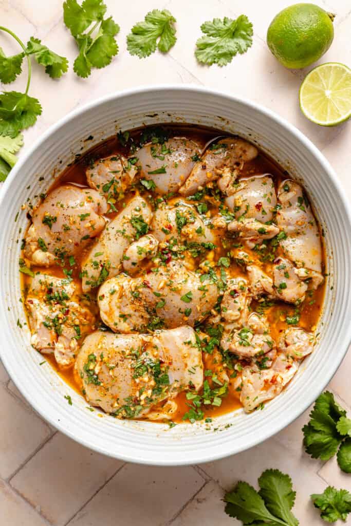chicken thighs in marinade