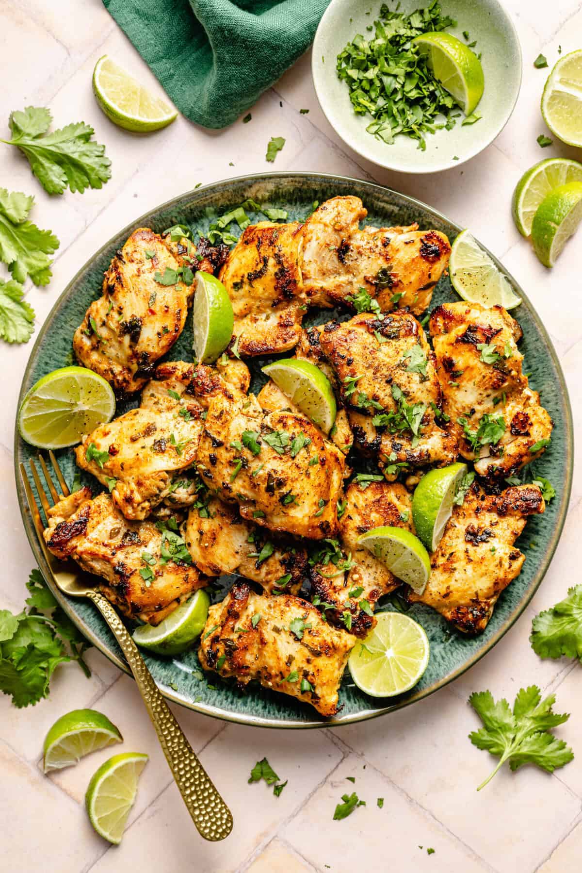 cilantro lime chicken in platter