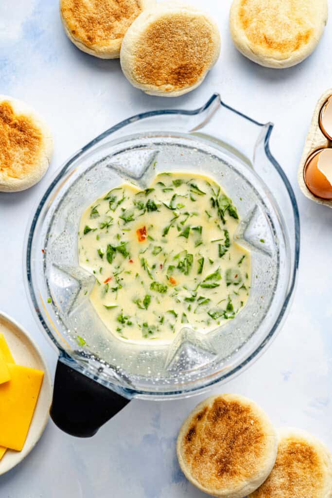 egg mixture in blender