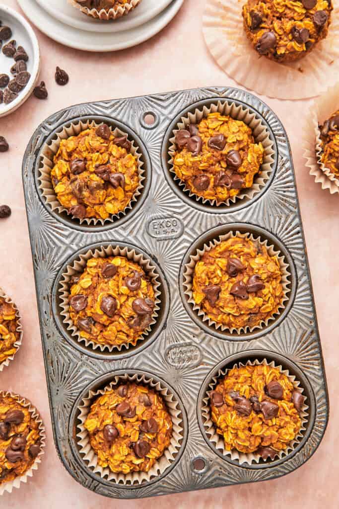oatmeal cups in muffin pan