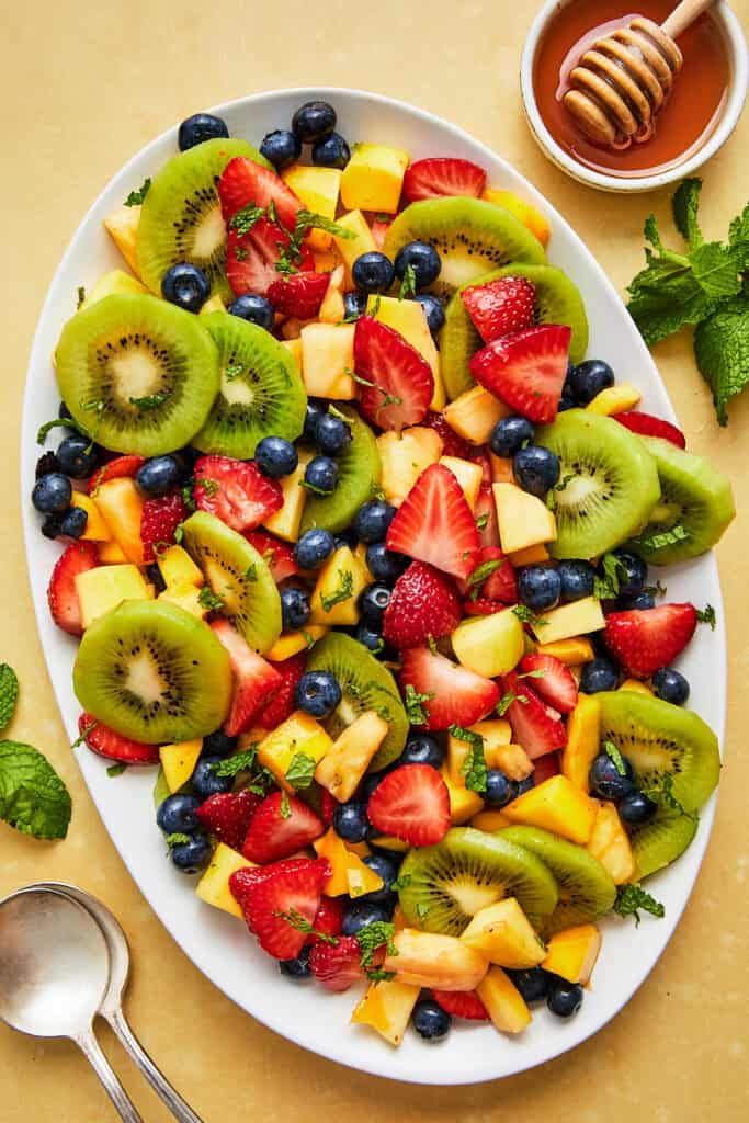 fruit salad on platter