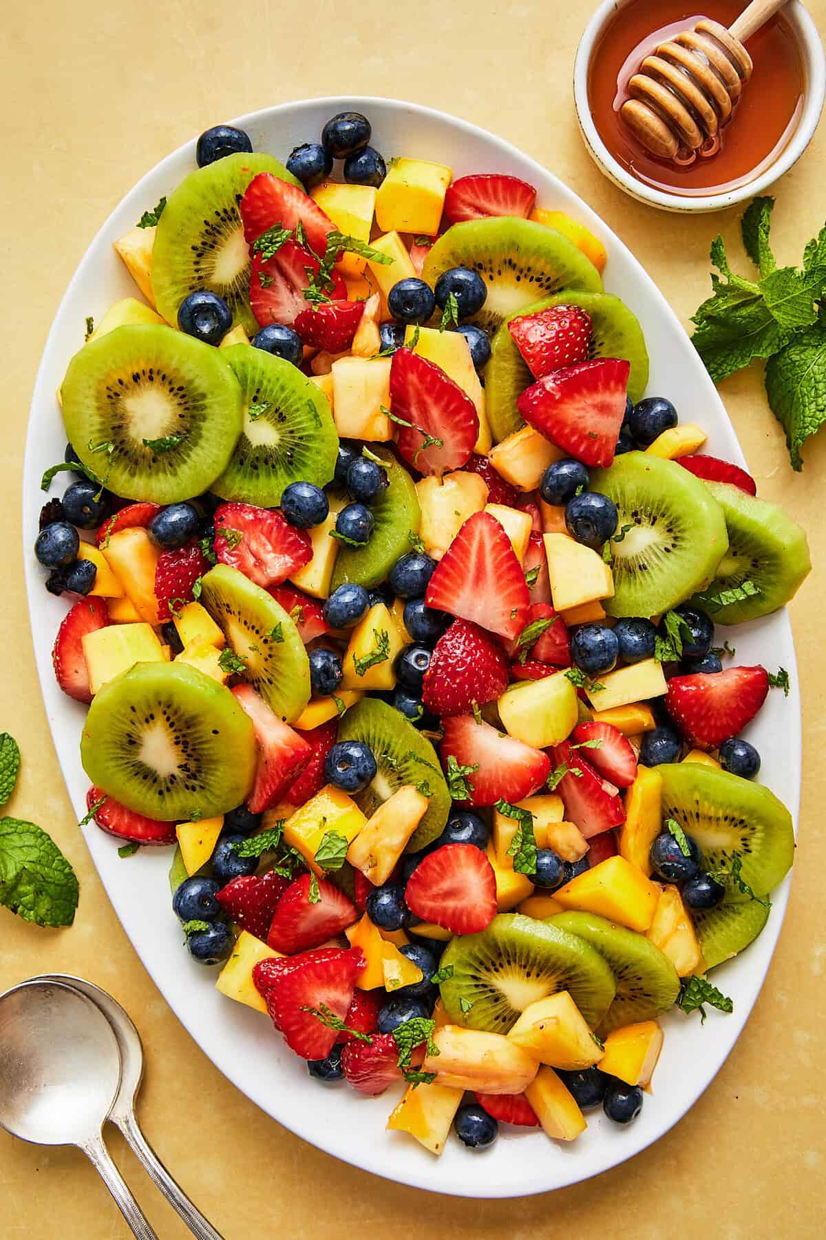 fruit salad on platter