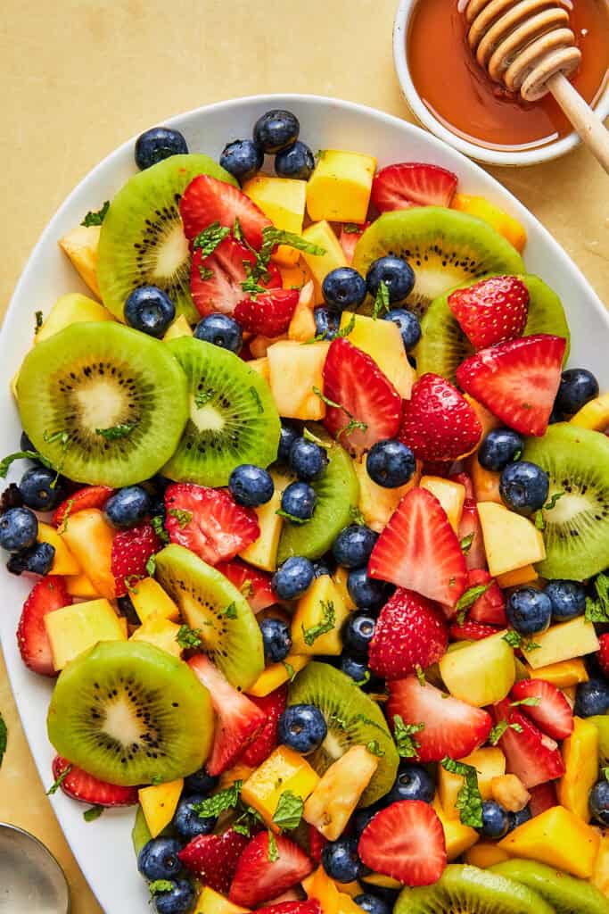 fruit salad on platter