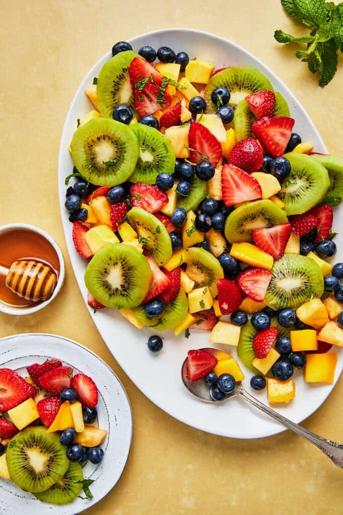 fruit salad on platter