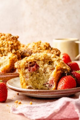 strawberry muffin on plate