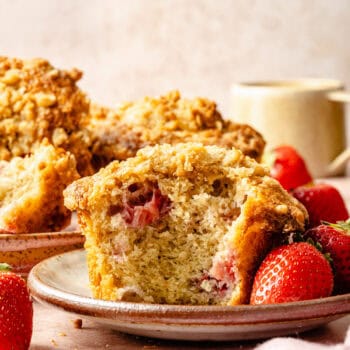 strawberry muffin on plate