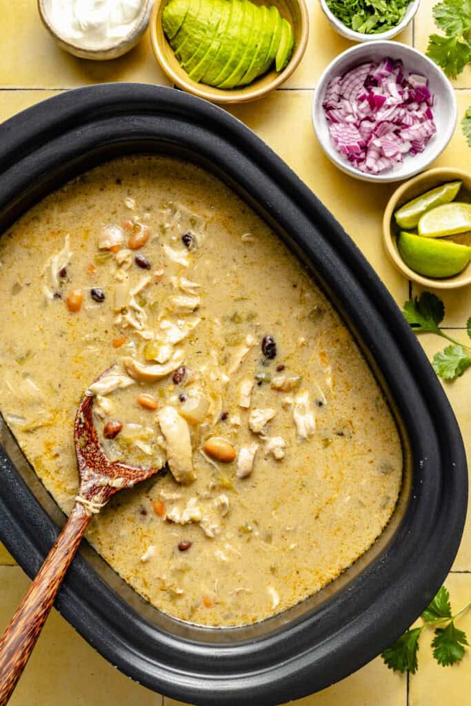 finished soup in slow cooker